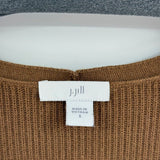 women J. Jill Cotton V Neck Brown Sweater S