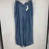 women Lane Bryant NWT Chambray Mid Rise Wide Leg Blue Pants 16