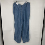 women Lane Bryant NWT Chambray Mid Rise Wide Leg Blue Pants 16