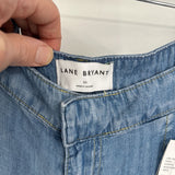 women Lane Bryant NWT Chambray Mid Rise Wide Leg Blue Pants 16