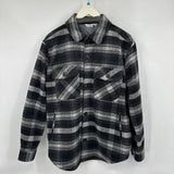 men Alpine Design Plaid Shacket Black & Gray Jacket M