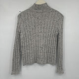 women Madewell Wide Rib Funnel Neck Gray Sweater XS