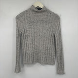 women Madewell Wide Rib Funnel Neck Gray Sweater XS
