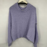 women Pilcro - Anthro Ribbed Crew Lavender Sweater XL