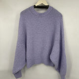 women Pilcro - Anthro Ribbed Crew Lavender Sweater XL