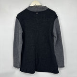 women Josette Striped Wool Blend Tunic Gray & Black Sweater XL