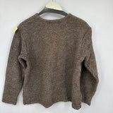 women Classiques Entier Wool Blend V Neck Brown Sweater L