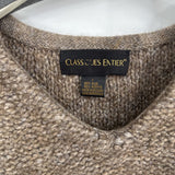 women Classiques Entier Wool Blend V Neck Brown Sweater L