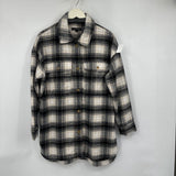women Banana Republic Plaid Shacket Neutrals Jacket M