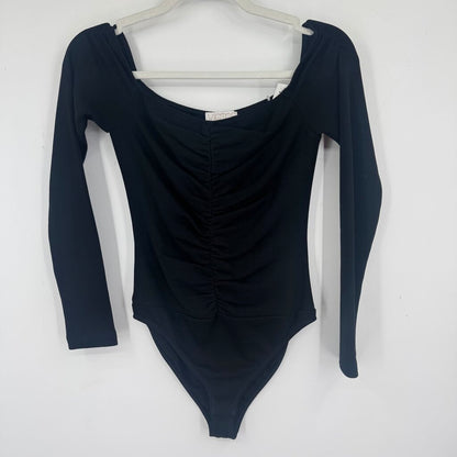 women Victor Glemaud NWOT Off-Shoulder Bodysuit Black Knit Top S