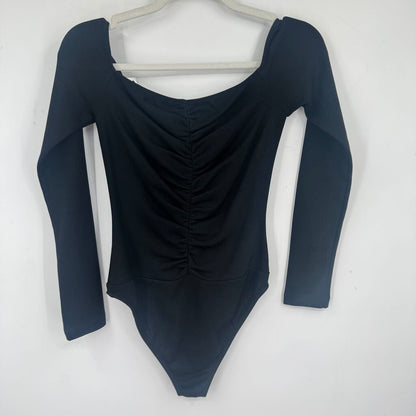 women Victor Glemaud NWOT Off-Shoulder Bodysuit Black Knit Top S