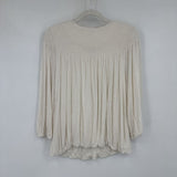 women Free People Embroidered Cream Woven Top M