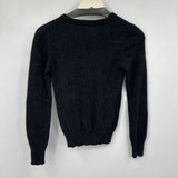 women C Cashmere V Neck Charcoal Sweater XS
