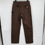 men Carhartt Double Knee Dungaree Fit Brown Jeans 34x36