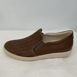 women Ecco Soft 7 Woven Slip On Brown Cream Shoes 39/8-8.5