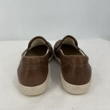 women Ecco Soft 7 Woven Slip On Brown Cream Shoes 39/8-8.5