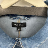 women Well Worn Denim Button Front Blue Jacket L