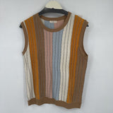 women Kori Striped Vest Sunset Sweater L