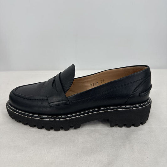women Jon Josef Chunky Lug Sole Penny Loafers Black Shoes 37/7-7.5