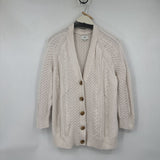 women Aerie Cotton Cardigan Cream Sweater M