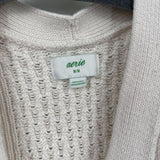 women Aerie Cotton Cardigan Cream Sweater M