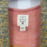 women Billabong Striped Belted Cardigan Pink Orange Blue Purple Sweater S