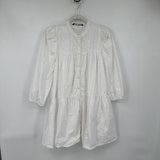 women Zara Cotton Floral Eyelet White Dress M