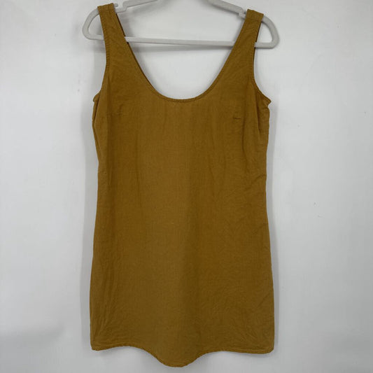 women Mollusk California Linen Blend Shell Golden Dress M