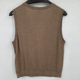 women J. Crew Outlet Sleeveless Button Front Tan Sweater M