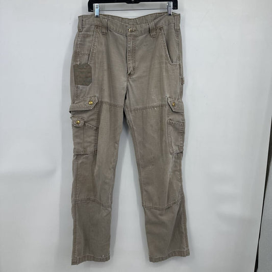 men Carhartt Distressed Relaxed Fit Cargo Khaki Jeans 34x32