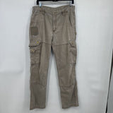 men Carhartt Distressed Relaxed Fit Cargo Khaki Jeans 34x32
