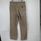 men Carhartt Distressed Dungaree Fit Khaki Jeans 34x34