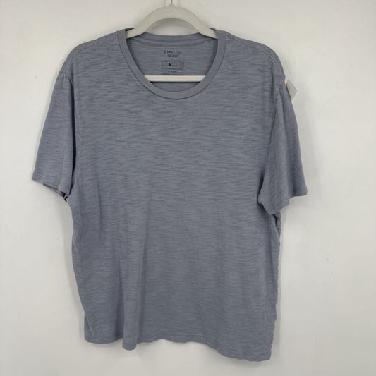 women Vince Short Sleeve Tee Cloud Gray Knit Top L