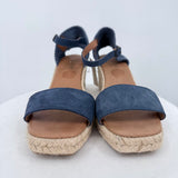 women Picon Suede Wedge Espedrilles Blue Shoes 9