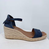 women Picon Suede Wedge Espedrilles Blue Shoes 9