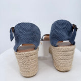 women Picon Suede Wedge Espedrilles Blue Shoes 9