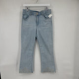 women Democracy Ab-Solution Scallop Eyelet Hem Light Wash Tan Jeans 10