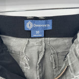 women Democracy Wide Leg Cargo Style Olive Green Jeans 10