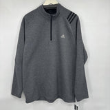 men Adidas NWT Poly Fleece 1/4 Zip Gray Heather Activewear XL