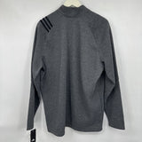 men Adidas NWT Poly Fleece 1/4 Zip Gray Heather Activewear XL