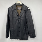 men Wilsons Leather Leather Notched Lapel Black Jacket S