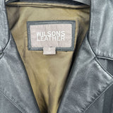 men Wilsons Leather Leather Notched Lapel Black Jacket S