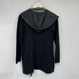 women Blanc Noir Wool Blend Hooded Long Cardigan Charcoal Sweater S