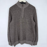 men Joseph Abboud Wool Blend 1/4 Zip Taupe Sweater XL