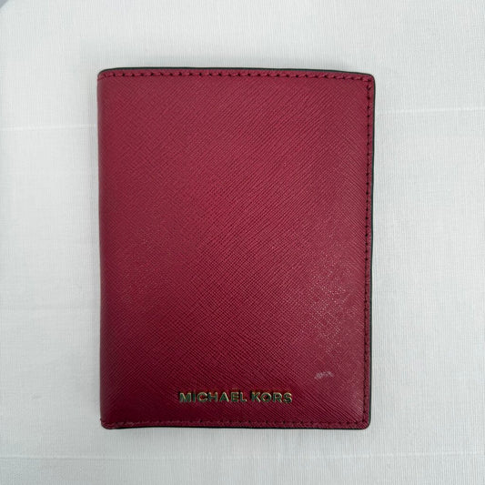 Michael Michael Kors NWT Jet Set Saffiano Leather Passport Wallet MSTP $258 Red Purse