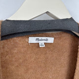 women Madewell Color Block Long Cardigan Camel & Navy Sweater XS