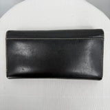 women Kate Spade Trifold Leather Snap Wallet Black Purse 7.5x4