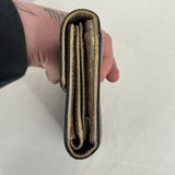 women Kate Spade Trifold Leather Snap Wallet Black Purse 7.5x4
