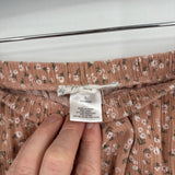 women Pink Rose Two Piece Floral Top and Skirt Set Peach White Green Dress S