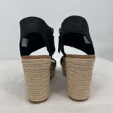 women Toms Majorca Platform Sandals Black Cream Shoes 9